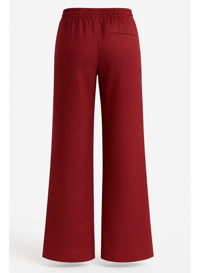 Soft Steps Women's Linen Pants Burgandy