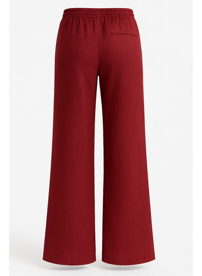 Soft Steps Women's Linen Pants Burgandy