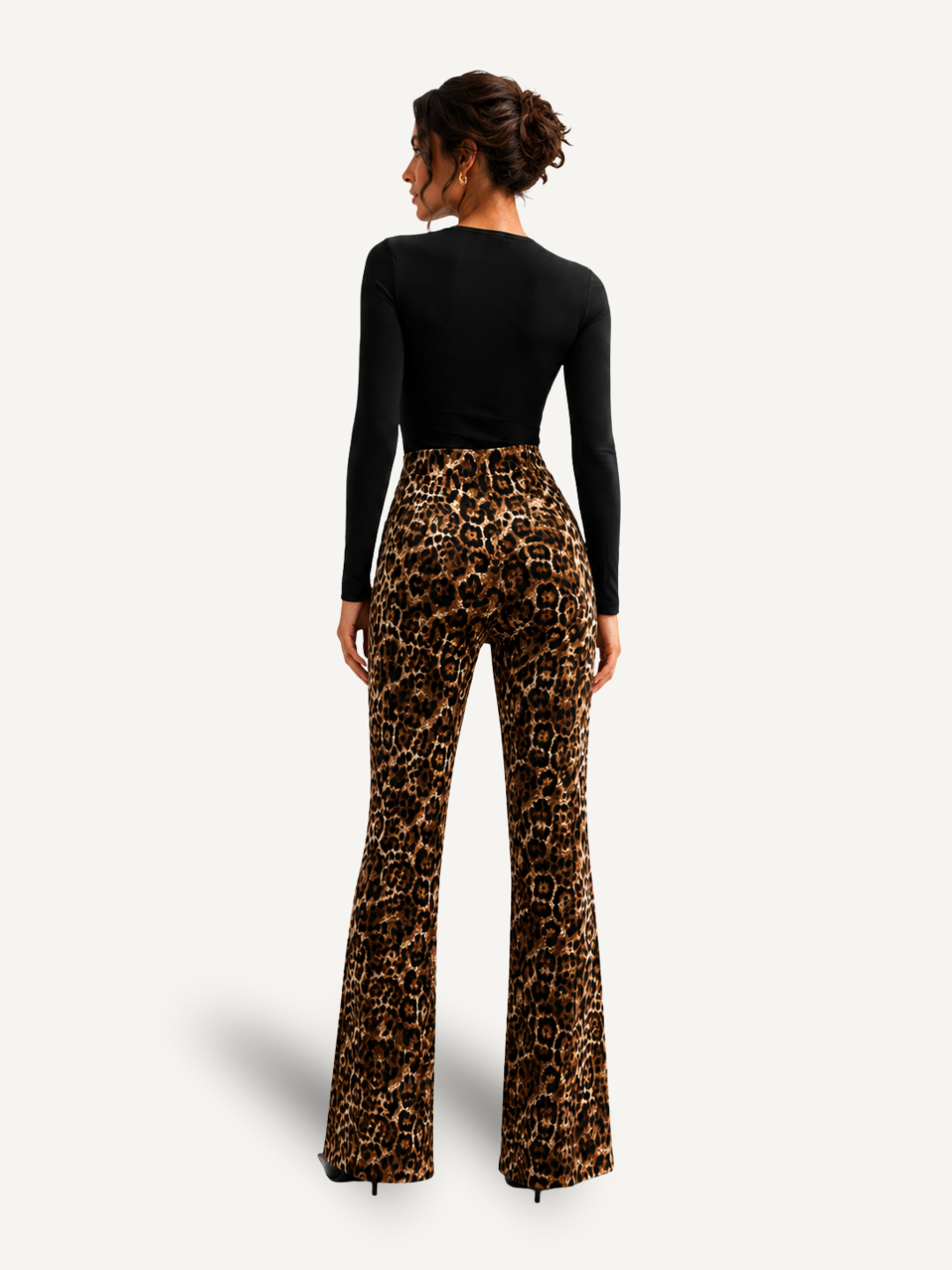 Women’s Leopard Print Wide Leg Pants – High Waist, Stretch Fabric, Casual & Chic
