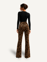 Women’s Leopard Print Wide Leg Pants – High Waist, Stretch Fabric, Casual & Chic
