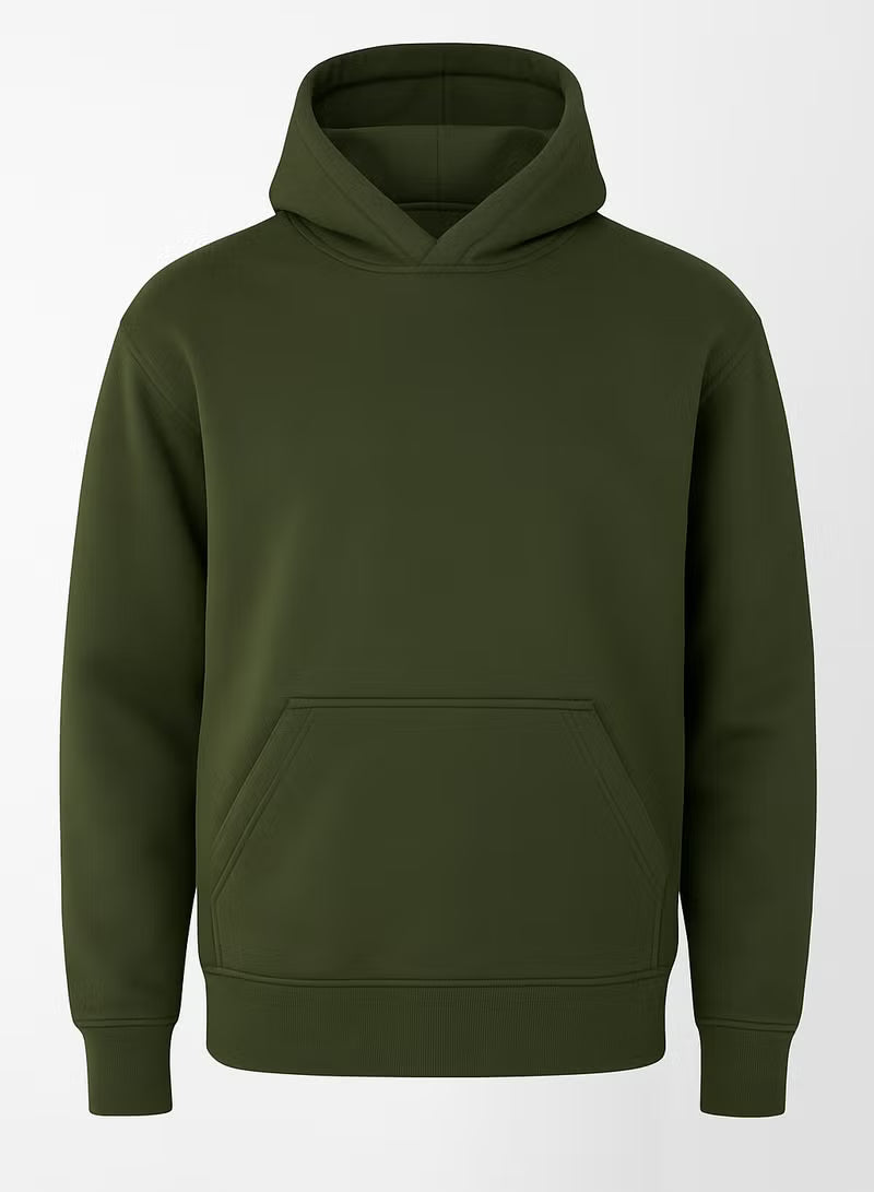 Soft Steps Green Basic Hoodie For Men