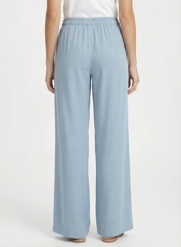 Women Linen Pants Baby Blue – Casual Lightweight Trousers