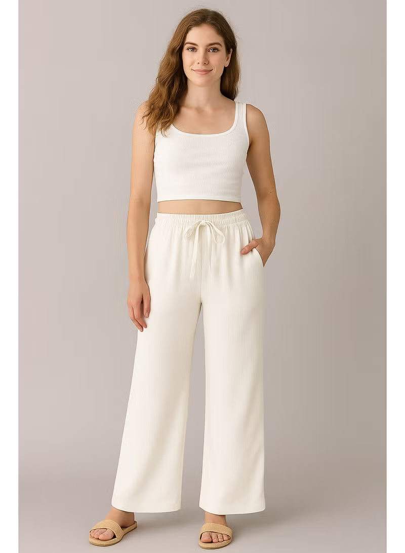 Soft Steps Women's Linen Pants White