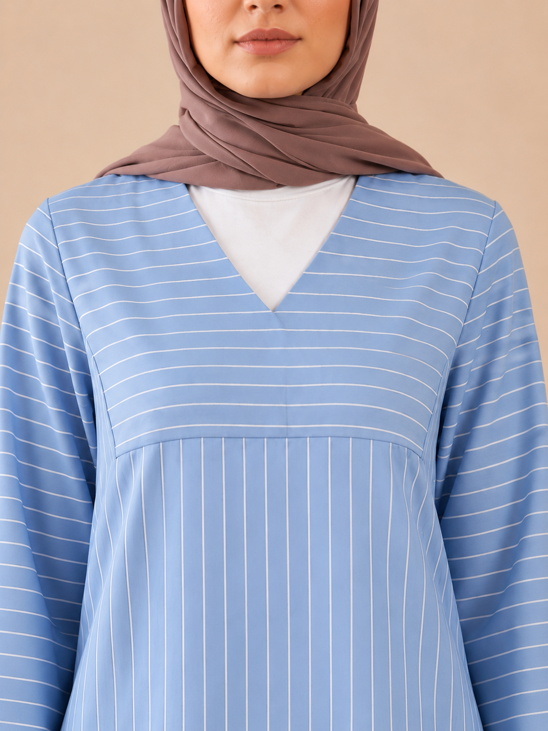 Women's Striped Two Piece Set – Long Sleeve Tunic Top & Wide Leg Pants Co-Ord Outfit