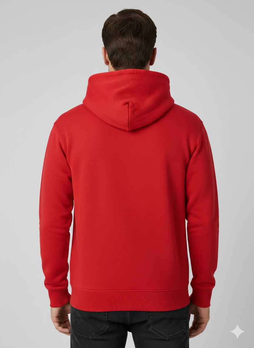 Soft Steps Men’s Casual Hoodie – Red, Soft & Everyday Wear