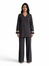 Women's Striped Two Piece Set – Long Sleeve Tunic Top & Wide Leg Pants Co-Ord Outfit (Copy)
